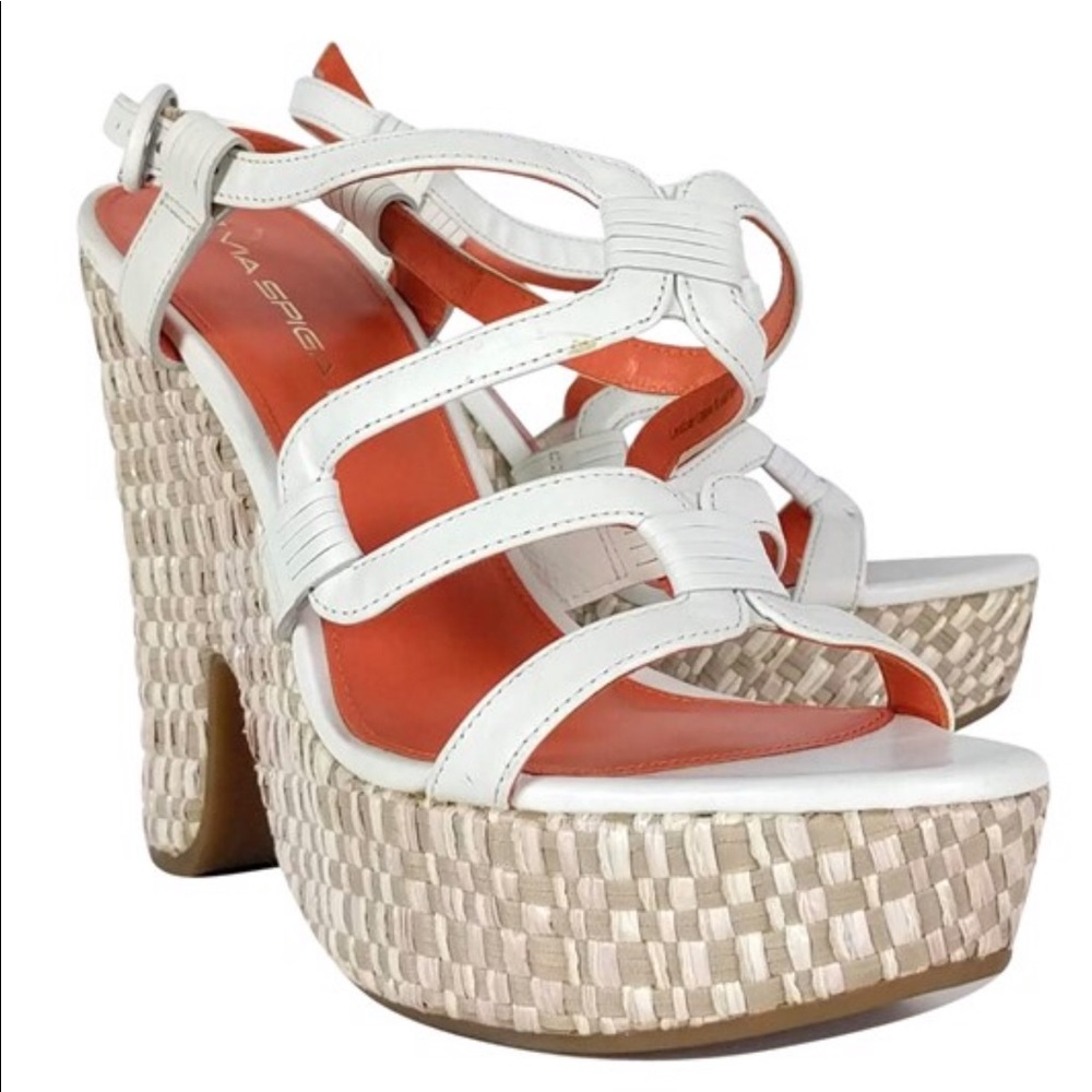 Via spica white platform sandal